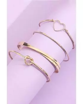 Azura Exchange Love Geometric Cross Bracelet 4-piece Set in Alloy ONE SIZE золотой