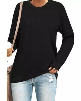 Azura Exchange Роскошный флисовый пуловер-свитшот S чёрный