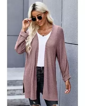 Azura Exchange Luxury Knit Cardigan 2XL розовый