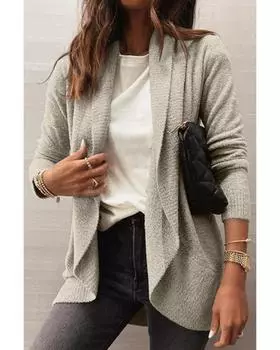 Azura Exchange Luxury Shawl Neckline Cardigan 2XL серый