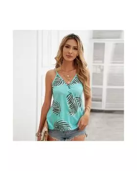 Azura Exchange Майка с тропическим принтом L зелёный