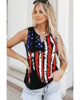 Azura Exchange Майка с V-образным вырезом и принтом S чёрный