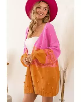 Azura Exchange Милый разноцветный кардиган с помпонами XL разноцветный