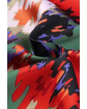 Azura Exchange Мини-платье с абстрактным принтом и оборками на завязках XL зелёный