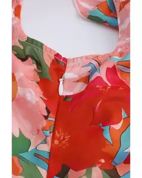 Azura Exchange Мини-платье с V-образным вырезом и оборками M красный