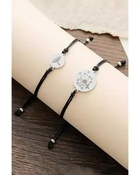 Azura Exchange Набор браслетов из сплава одуванчиков - 2 шт. ONE SIZE серебряный