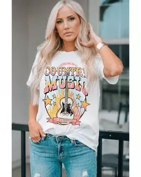 Azura Exchange Футболка с рисунком «Нэшвилл» XL белый