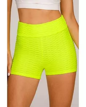 Azura Exchange Неоново-зеленые антицеллюлитные шорты для занятий йогой S зелёный