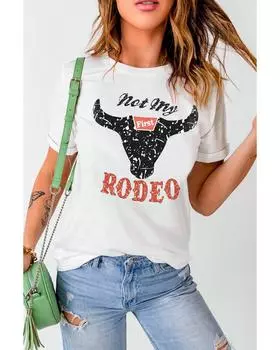 Azura Exchange Not My Rodeo Bull Graphic T-Shirt XL белый