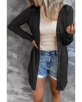 Кардиган Azura Exchange с открытым передом и пуговицами S чёрный