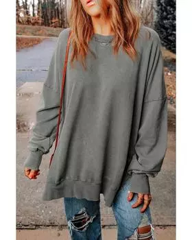 Azura Exchange Oversized Drop Shoulder Sweatshirt XL серый