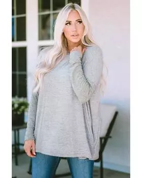 Топ Azura Exchange в стиле пэчворк с длинными рукавами M серый