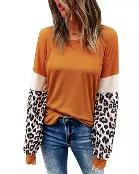 Azura Exchange Patchwork Sequin Long Sleeve Top M коричневый