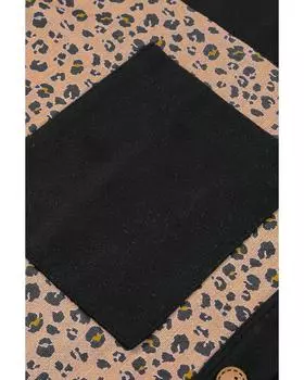 Azura Exchange Лоскутная куртка-рубашка L леопардовый