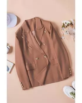 Azura Exchange Пиджак с длинным рукавом и лацканами S коричневый