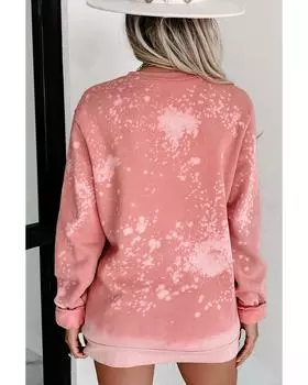 Azura Exchange Pink Halloween Pattern Bleached Crewneck Sweatshirt L розовый