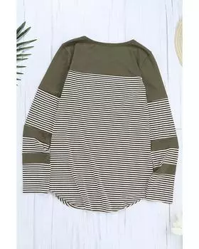 Azura Exchange Pinstripe Patch Pocket Top S зелёный