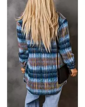 Azura Exchange Plaid Brushed Long Coat S разноцветный