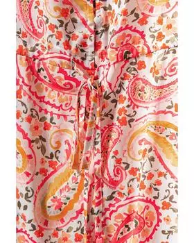 Azura Exchange Платье макси с принтом пейсли и многоуровневым дизайном XL оранжевый