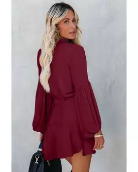 Azura Exchange Платье на шнуровке с винтажным цветочным принтом M красный