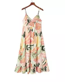 Azura Exchange Платье на тонких бретельках с разноцветным принтом граффити M разноцветный