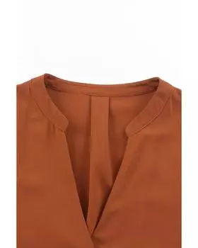 Azura Exchange Платье-рубашка с оборками на рукавах M хаки