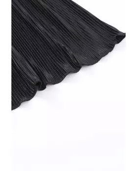 Azura Exchange Комплект одежды для отдыха: плиссированная рубашка и шорты с высокой талией L чёрный