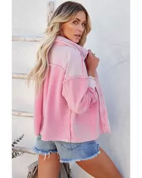 Azura Exchange Pocket Shirt Jacket L розовый