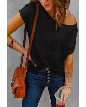 Azura Exchange Pocketed Tee with Side Slits L чёрный