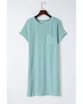 Azura Exchange Полосатое трикотажное платье-футболка с ребристым узором XL синий