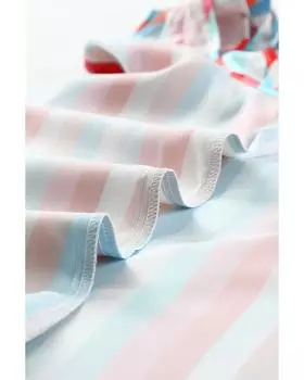 Azura Exchange Полосатый топ с V-образным вырезом и оборками на бретелях L разноцветный