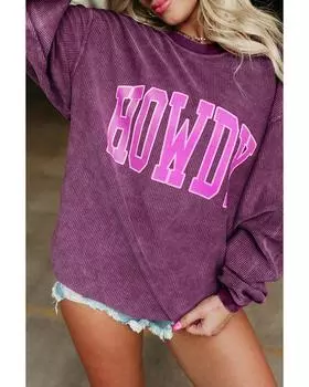 Azura Exchange Повседневная толстовка с графическим принтом в рубчик M красный