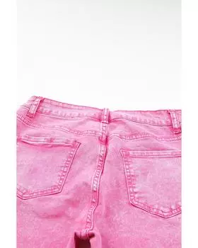 Azura Exchange Повседневные джинсы на пуговицах с карманами посередине талии 8 US ярко-розовый