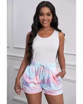 Azura Exchange Повседневные шорты с принтом, эластичным поясом и карманами M разноцветный