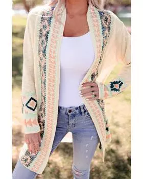 Azura Exchange Кардиган с открытой передней частью L абрикосовый