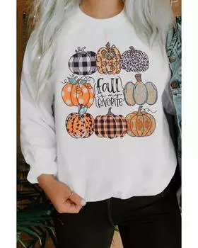 Azura Exchange Print Pullover Sweatshirt S белый