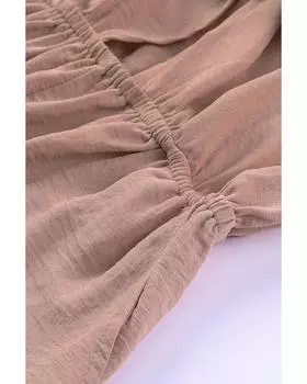 Azura Exchange Комбинезон с рукавами-фонариками и завязкой-узлом 2XL розовый