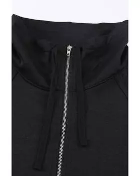 Azura Exchange Стеганая толстовка с заплатками и полумолнией S чёрный