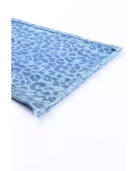 Azura Exchange Расклешенные джинсы с высокой талией и леопардовым принтом 10 US небесно-голубой