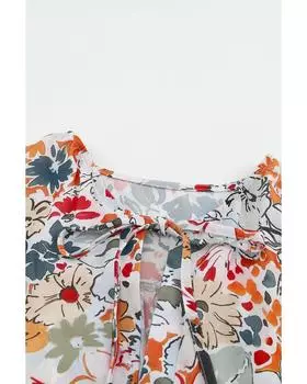 Azura Exchange Разноцветная блузка с V-образным вырезом и цветочным принтом S разноцветный