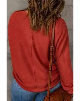 Azura Exchange Красный георгин с окантовкой большого размера с длинными рукавами 2X красный/георгин