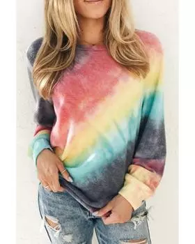 Azura Exchange Red Ombre Tie-Dye Sweatshirt S красный