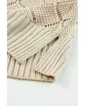 Azura Exchange Вязаная майка с ромбическим вырезом L хаки