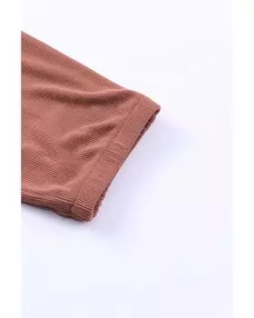 Azura Exchange Комбинезон с короткими рукавами в рубчик L красный