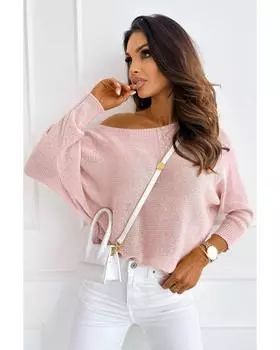 Azura Exchange Ribbon Bow Knot свитер с рукавами «летучая мышь» XL розовый