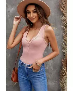 Azura Exchange Роскошная ребристая майка S розовый