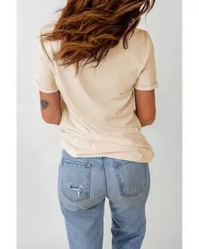 Azura Exchange Rough & Rowdy Rope Print Short Sleeve T-Shirt L хаки