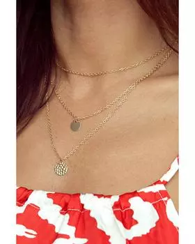 Azura Exchange Round Copper Pendant Necklace - Multi-layered Design ONE SIZE золотой