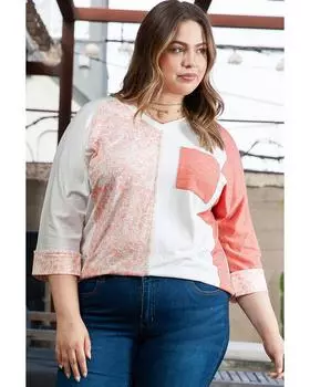 Azura Exchange Розовый цветной блок с заниженной талией и рукавом-браслетом большого размера 3X розовый