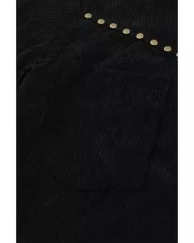 Azura Exchange Рубашка из вельвета с пуговицами и карманами L чёрный